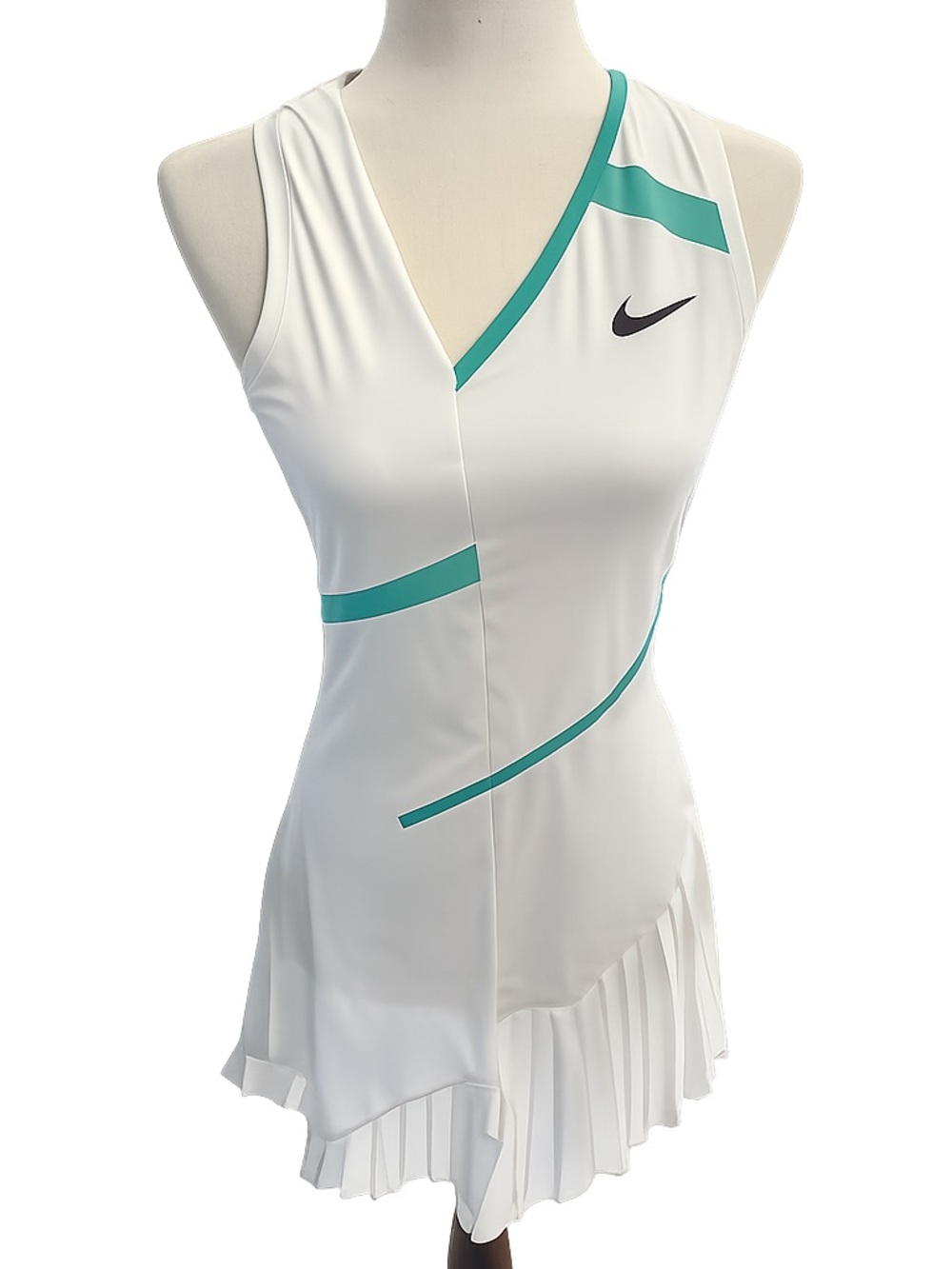 Nike Court Dri-FIT Women's Tennis Dress, White/Washed Teal/Wolf Grey